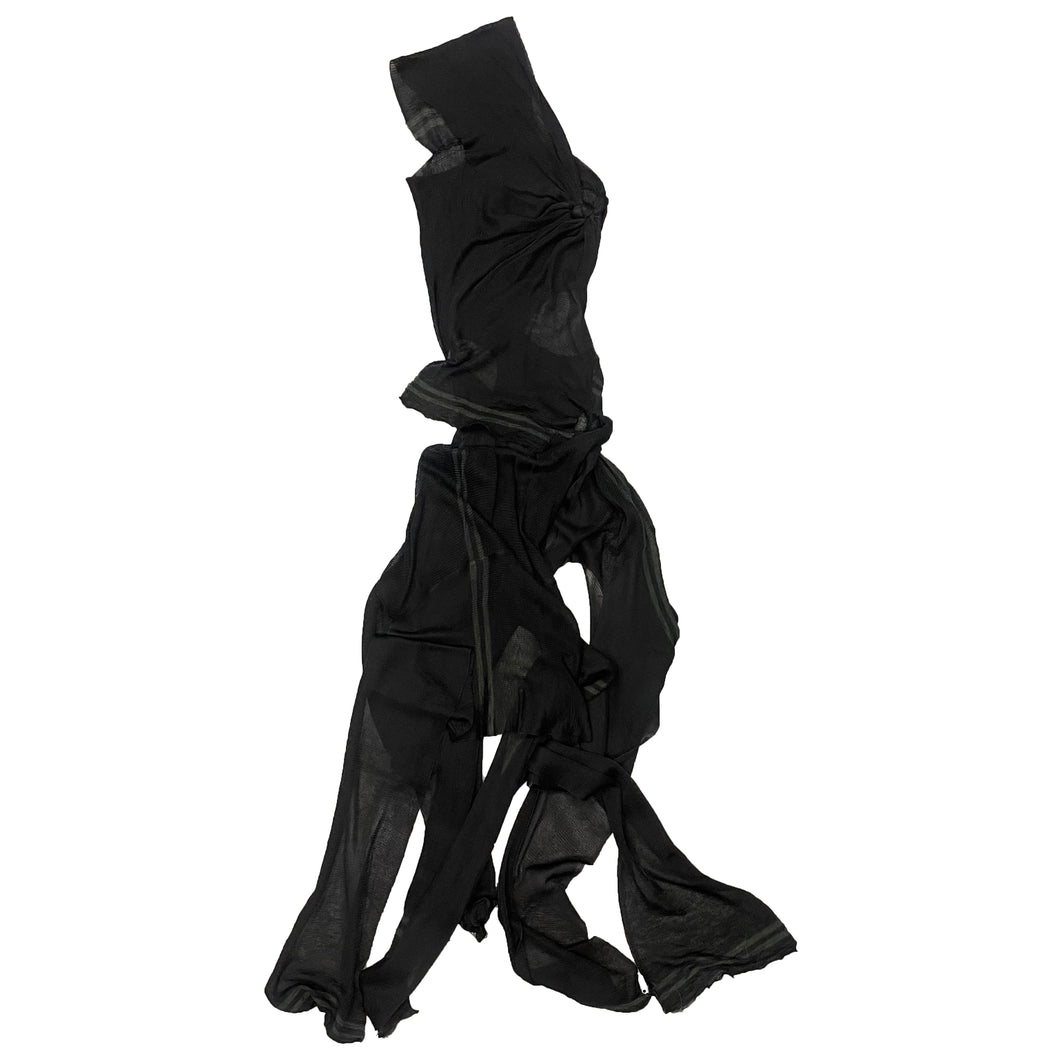 Asymmetrical Wrap Dress in Black