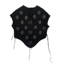 Load image into Gallery viewer, Lambswool Top with Leather Appliqué Patches in Black
