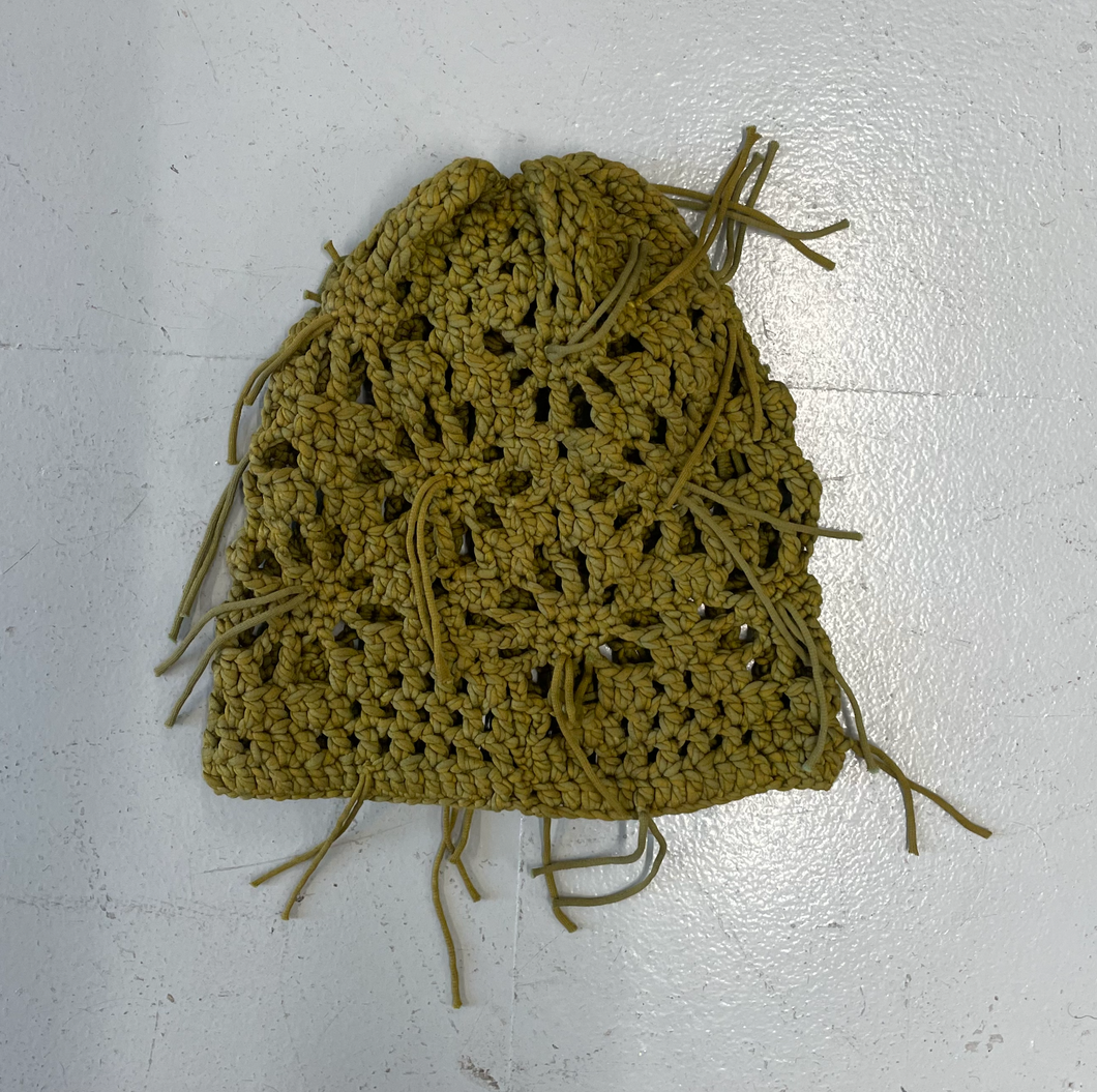Floral Crochet Hat in Olive